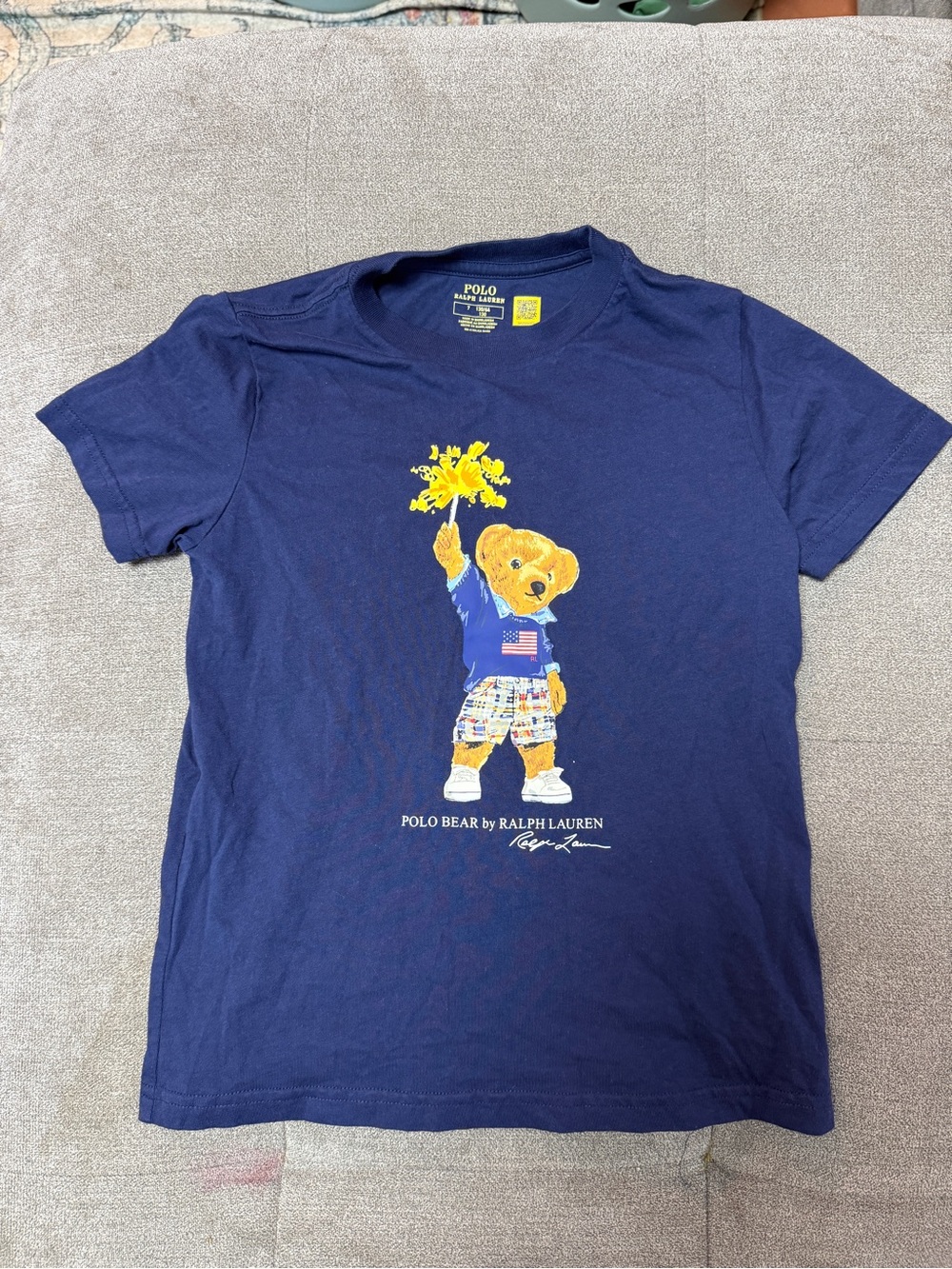 Polo by Ralph Lauren Navy America Tee with Bear Graphic